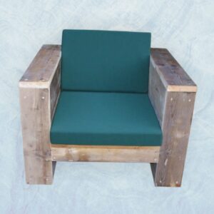 Longestoel Kussens Zit en Rug Dark Green