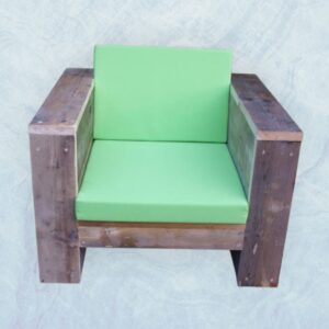 longestoel Kussens Zit en Rug Lime Green