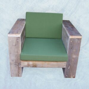 Longestoel Kussens Zit en Rug Olive Green