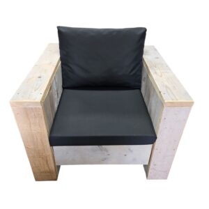 Longestoel Kussens Zit en Rug Black 090