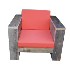 Longestoel Kussens Zit en Rug Orange 100