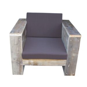 Longestoel Kussens Zit en Rug Brown 080