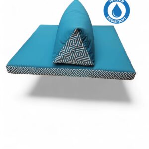 Vlakschuim Kussen 120 x 120 x 10 Aqua met plof kussen