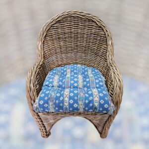 Rotan Stoelkussen Antiek Blue Ster