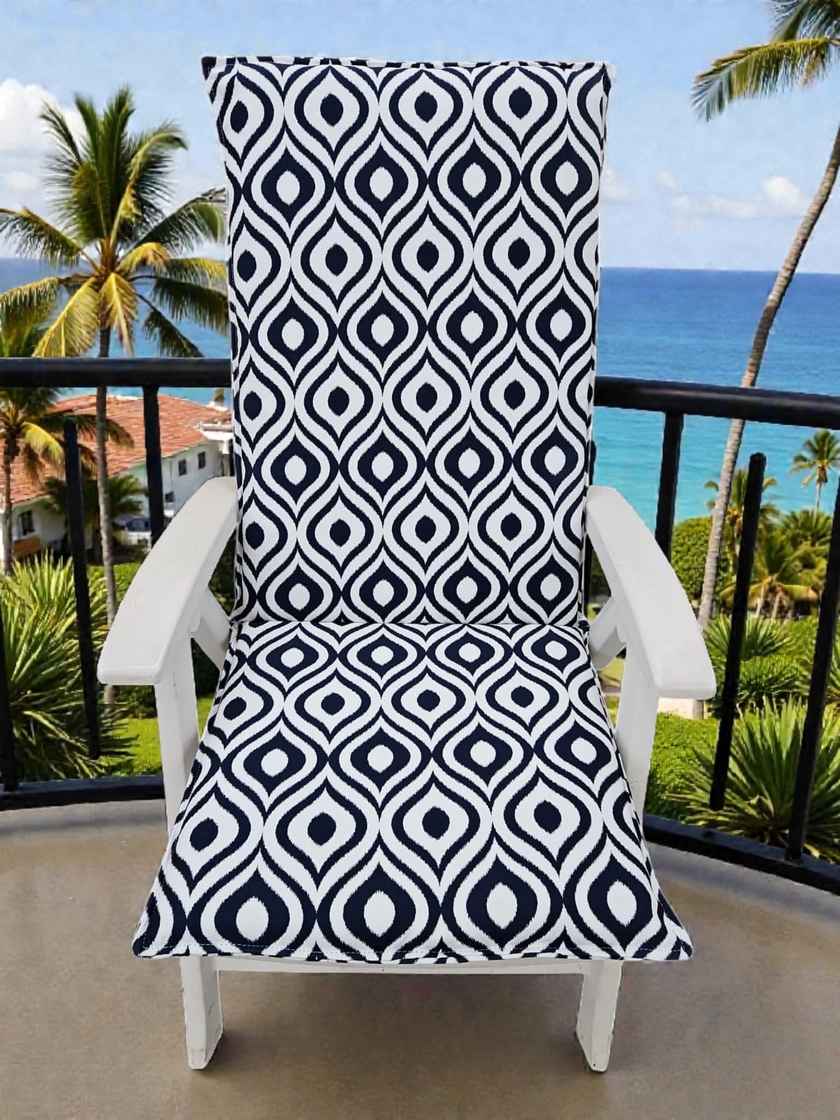 Tuinstoelkussen Panamar Navy/White 1 Tuinstoelkussen Panamar Navy/White