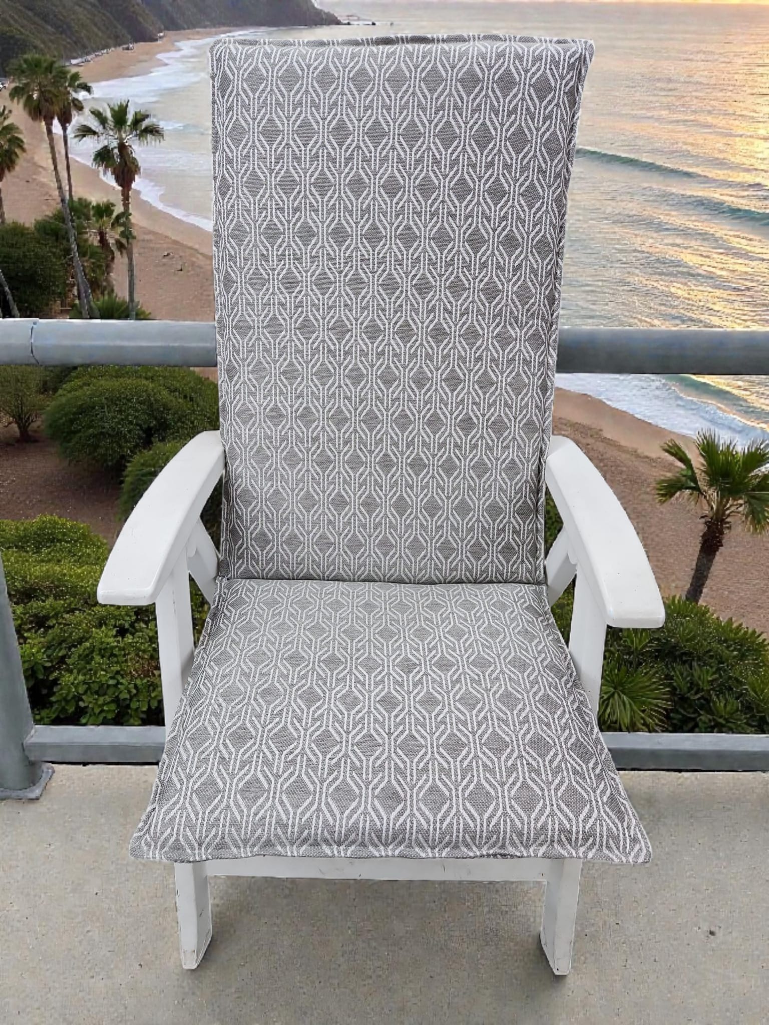 Tuinstoelkussen Southbeach Ash Grey / White 1 Tuinstoelkussen Southbeach Ash Grey / White