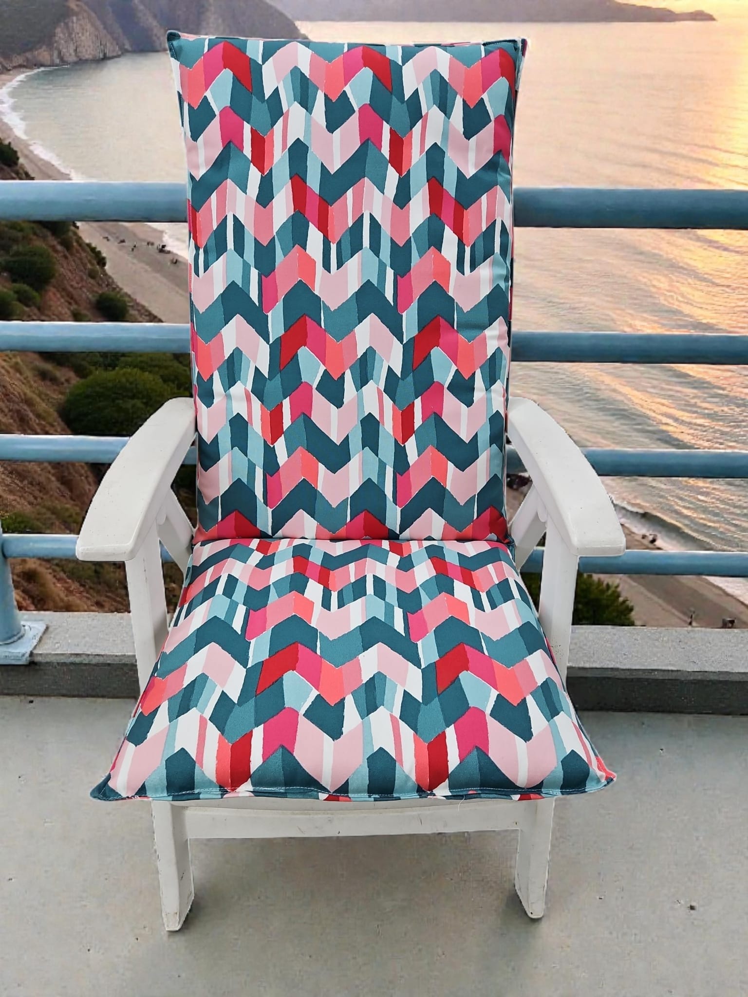 Tuinstoelkussen Wave Rood/Groen 1 Tuinstoelkussen Wave Rood/Groen